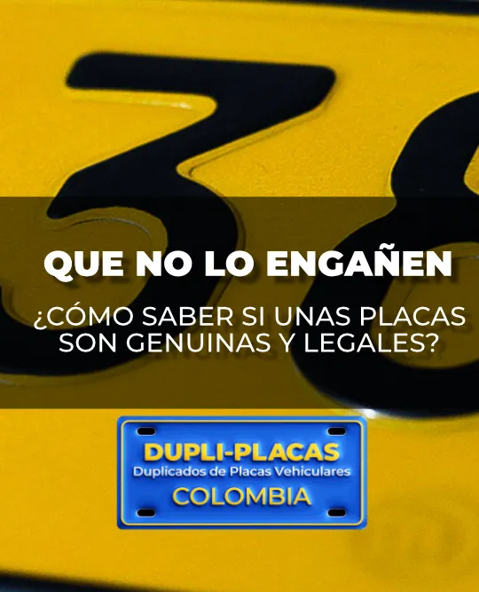 Placas vehiculares legitimas y legales para motos y carros en Colombia